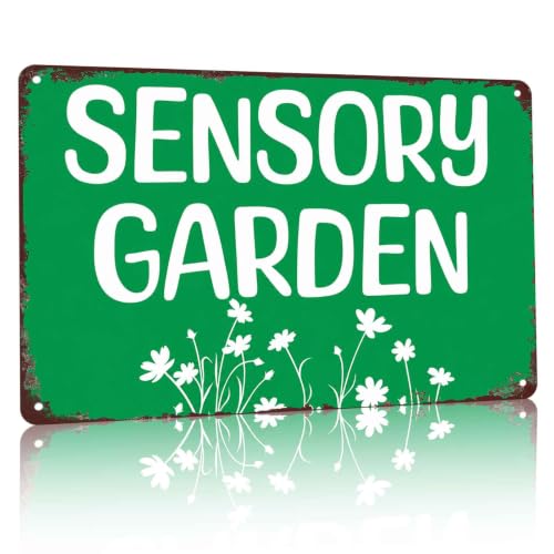 Vintage Metal Signs Sensory Garden Wall Decor 8x12 In
