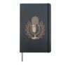 Vintage Microphone Music Lover Hardcover Journal, Black