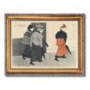 Vintage Paris Street Scene Gold Framed Canvas Wall Art Print