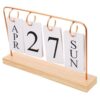 Vintage Perpetual Flip Desk Calendar with Pine Wood and Iron