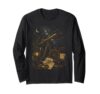 Vintage Stargazer Telescope Night Camping Sky Astronomer Long Sleeve T-Shirt