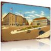 Vintage Street Cityscape Vintage Metal Sign 8X12 Inch Aluminum, Wall Decor For Home Garage Cafe Bar Man Cave