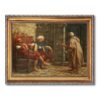 Vintage Street Scene Canvas Wall Art Gold Framed Print