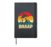 Vintage Sunset BRAAAP Snowmobile Rider Mountain Snowmobiling Hardcover Journal, Black