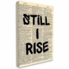 Vintage Typography Minimalist Inspirational Framed Canvas Wall Art Ready to Hang Decor for Home Wall Decoration 24L X 16W Still I Rise Motivational Quote Dictionary Page Print Rustic Black White Poster