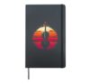 Violin Retro Sunset - Vintage Violin Instrument Lover Hardcover Journal, Black