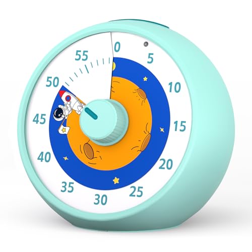 Visual Timer for Kids, 60-Minute Countdown Timer for Classroom Office Kitchen, Desk Timer Kids Time Management Tools with Silent Operation, Pomodoro Time Rainbow Pattern