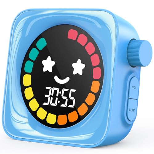 Visual Timer for Kids, 99 Minute Digital Cute Kids Visual Timer Classroom Timer for Homeschool Supplies Study Teaching Time Management Tool Countdown Productivity Timer, Blue, Colorful Display