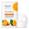 Vitamin C Sheet Mask, 6 Pack Facial Mask with Niacinamide, Hydrating Face Mask for Skin Care, Brightening Glow Formula, Moisturizing Korean Style Face Sheet Mask for Women & Men
