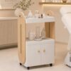 VivaDomus Salon Trolley Cart, Esthetician Cart for Beauty Salon, White