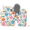 VJSEULAF Colorful Coral Silicone Non-Slip Oven Mitts and Pan Racks Set of 4