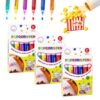 VKCTRQ Popcorn Pen, 3D Magic Popcorn Pens, DIY Puffy Embellish Decorate Graffiti Stationery for Greeting Birthday Cards Kids Christmas (3Box-6pcs)