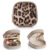 VLANDO Mini Makeup Bag for Purse,Slip-in Pocket,Leopard,Toffee