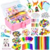 VLUSSO Arts and Crafts Supplies for Kids DIY Craft Kits Art Supplies Materials Kids Crafts Set with Pipe Cleaners Craft Box Preschool Homeschool Toys Gift for Boys and Girls Age 4 5 6 7 8