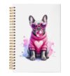 VNWEK Trendy Pink French Bulldog Spiral Notebook Journal 5.5x8.3 Inch
