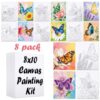 VOCHIC 8 Pack Pre Drawn Canvas Painting Kits for Adults Sip and Paint Kit