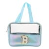VOCOSTE 1 Pc Women Clear Letter B Makeup Bag for Vacation Outdoor Activities Blue