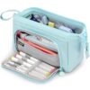 Vocuer Large Capacity Pencil Case Big Pencil Pouch Special Aesthetic School Pen Bag for Girls Teen nurse Adults Kids Soft Organizer With Zipper Cute Travel Pencil Pouches Estuche para Lapices Blue