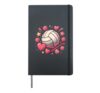 Volleyball Love Motion Heart Energy Hardcover Journal, Black