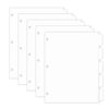 Vornika 5 Tab Dividers for 3 Ring Binder, White Paper with Blank Tabs