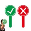 Voting Paddles, Red Green Response Signs, Displays with Double Sided Design