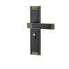 VREFAFKJIP Chinese Door Lock Indoor Bedroom Household Silent Magnetic Suction Antique Double Wooden Handle(E Black and Yellow Magnetic)