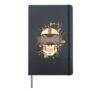 VR Skull HMD Gaming Image Virtual Reality Headset Tshirt Hardcover Journal, Black