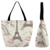 VTCTOASY Eiffel Tower Bicycle Oxford Cloth Tote Bag for Women