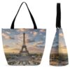 VTCTOASY French Eiffel Tower Oxford Cloth Tote Bag for Women