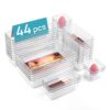 Vtopmart 44 PCS Clear Plastic Drawer Organizers Set, Vanity Organizer Trays