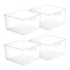 Vtopmart 4 Pack Extra Large Clear Storage Bins, 13x13 Cube Organizer