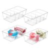 Vtopmart 4 Pack Food Storage Organizer Bins, Clear Plastic, 4 Compartments