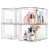 Vtopmart 4 Pack Large Stackable Storage Drawers, Clear