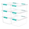 Vtopmart 6 Pack 12 Qt Clear Craft Storage Bins with Lids and Latches