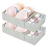 Vtopmart M-L/34D-38C Large Bra Drawer Organizer, 4 Pack Foldable Fabric