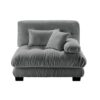 VUSVAB 47" Breathable Chenille Plush Bean Bag Chair, Plush Bean Bag Sofa with Sponge Cushion, Bean Bag Lounger with Modular Structure for Home Office and Lounge Areas, Gray