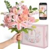 Vuzica Pipe Cleaner Flower kit with Step-by-Step Tutorial Video, 600 Pcs Thick 12in x 8mm Chenille Stems, Holiday & Room Decor, Family Handmade Projects (Macarons2