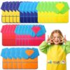 VZZNN 30 Pack Kids Art Smock, Waterproof Toddler Art Smock, Kids Painting Apron, Toddler Smock, Children Artist Aprons with Long Sleeve 3 Pockets for Toddlers art smocks for kids 2-6