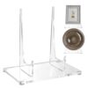 WADORN Acrylic Book Stand Clear Easel Display Stand Books Picture Frames Display Holders for Home Office Shelf Decor Magazine Comic Book Picture Table Top Easel Cookbook Holder DVD Storage