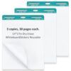 WADORN Mini Sticky Easel Pads, 13 x 17 Inches Self-Stick Flip Chart White Paper with Sticky Back Super Adhesive & Bleed-Resistant for Classroom Teacher Office Presentation Pad, 30 Sheets/Pad, 3 Pads
