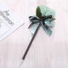 WAFEOGK 2PCS Hand Pen Simulation Flower Bow Ball Wedding Long Stick Sign Stationery Pens(D)