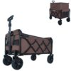 Wagons Carts Foldable Utility Wagon 225LBS, Collapsible Shopping Cart