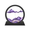 Wai Danie Moving Sand Art Picture 3D Hourglass Deep Sea Sandscape Liquid Motion Display Painting Flowing Sand Frame Relaxing Desktop Home Office Work Decor (Purple, 7 Inches)