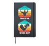 Wake Up Work Out Fitness Coach Retro Motivation Hardcover Journal, Black