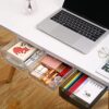 WALFRONT Under Desk Storage Box Transparent Hidden Desk Drawer ABS PS 20