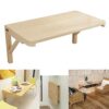 Wall-Mounted Folding Desk for Small Spaces Adjustable Wooden Table with Triangular Support Available in 30cm 40cm 50cm 60cm Widths Perfect for Home Office
