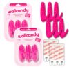 WallCandy Adhesive Wall Hanging Hooks | 2 Pack | Pink Dot Cute Print Wall Hooks with Heavy Duty Sticky Strips that Hold Up to 3lbs, Easy to Install Hanging Hook for Walls (Pink Dot)