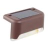 Wall lamp 1/4/8/16pcs LED Solar Lamp Path Stair Outdoor Waterproof Wall Light Garden Landscape Step Deck Lights Balcony Fence Lights (Emitting Color : Brown case Wattage : White 8pcs) (Warm White 16