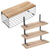 Wall Mounted Wooden Multi Layer Floating Shelves for Home Room Decor