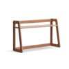 Walnut Small Desktop Bookshelf - Cute for College Dorm Open Storage Display Rack Wooden Desk Shelf for Home Office Countertop Book Holder